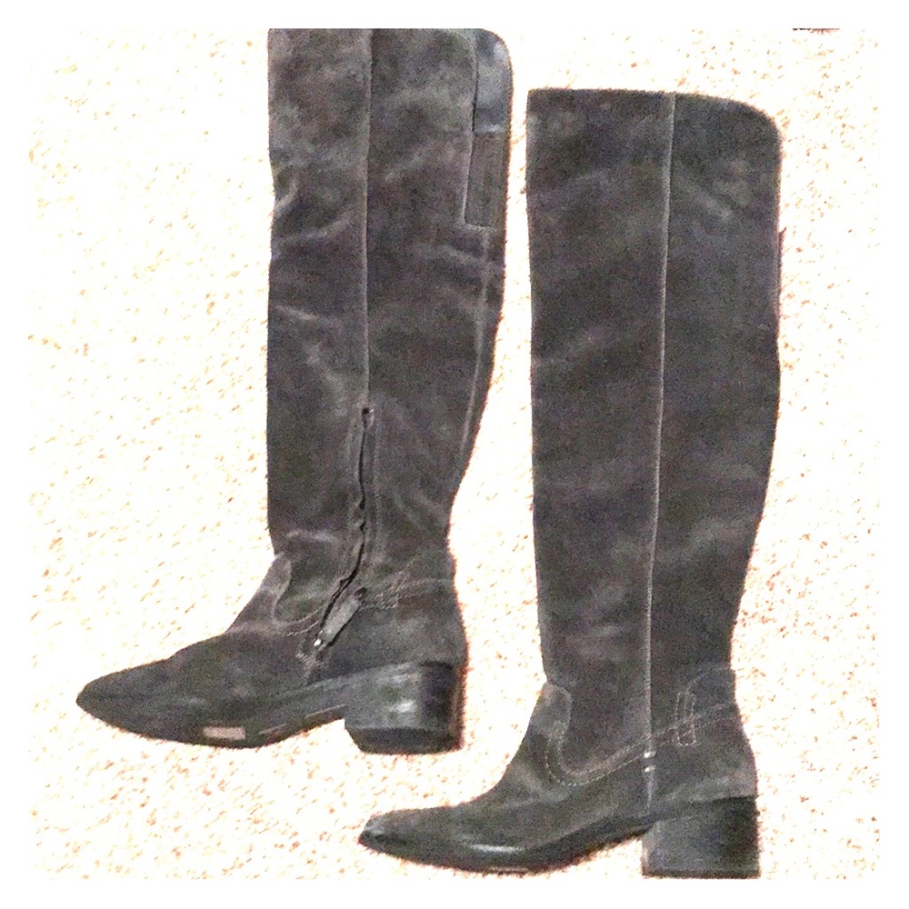 Over the knee suede boots